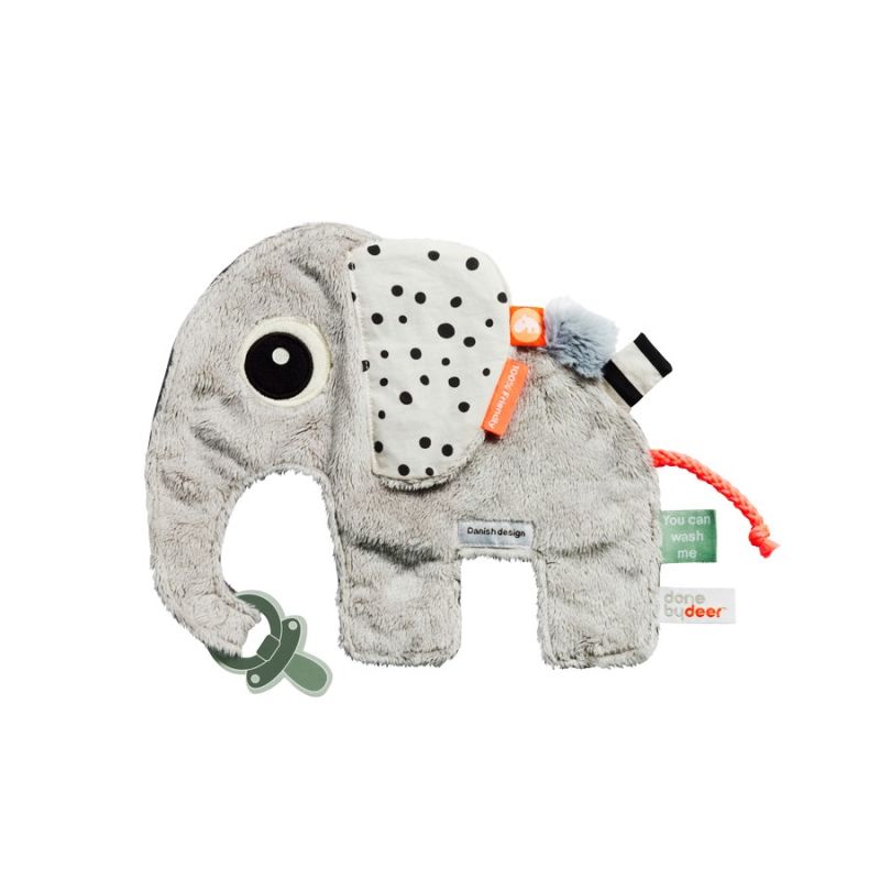  elphee the elephant baby comforter with pacifinder grey 